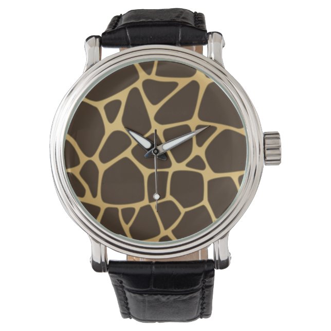 Giraffe Gepunkteter Hintergrund Armbanduhr (Vorderseite)