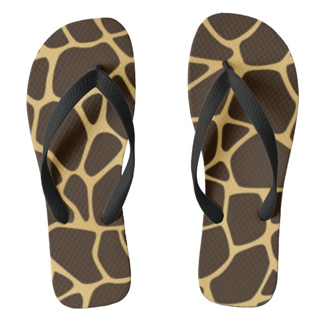 Giraffe Gepunkteter Hintergrund Flip Flops (Fußbett)