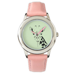 Giraffe-Gesicht-Silhouette Armbanduhr