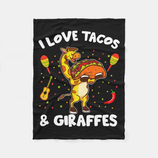 Giraffe Giraffes I Love Tacos And Giraffes Funny G Fleecedecke (Vorderseite)