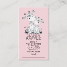 Giraffe Girls Baby Showdiaper Raffle Ticket Begleitkarte
