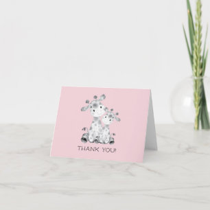 Giraffe Girls Baby shower Merci Note
