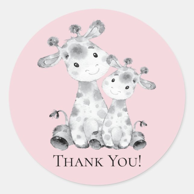 Giraffe Girls Babydusche Danke, dass du Sticker be (Vorderseite)