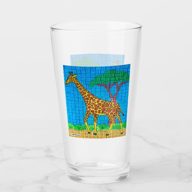 Giraffe - Glasbecher Glas (Vorderseite)