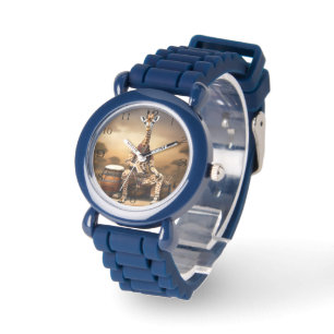 Giraffe Grooves: Eine Bongoserenade in der Savanna Armbanduhr