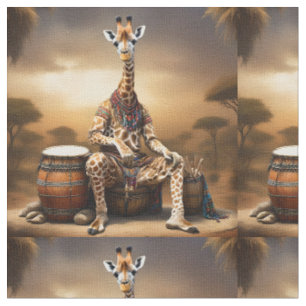 Giraffe Grooves: Eine Bongoserenade in der Savanna Stoff