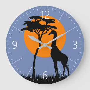 Giraffe Große Wanduhr