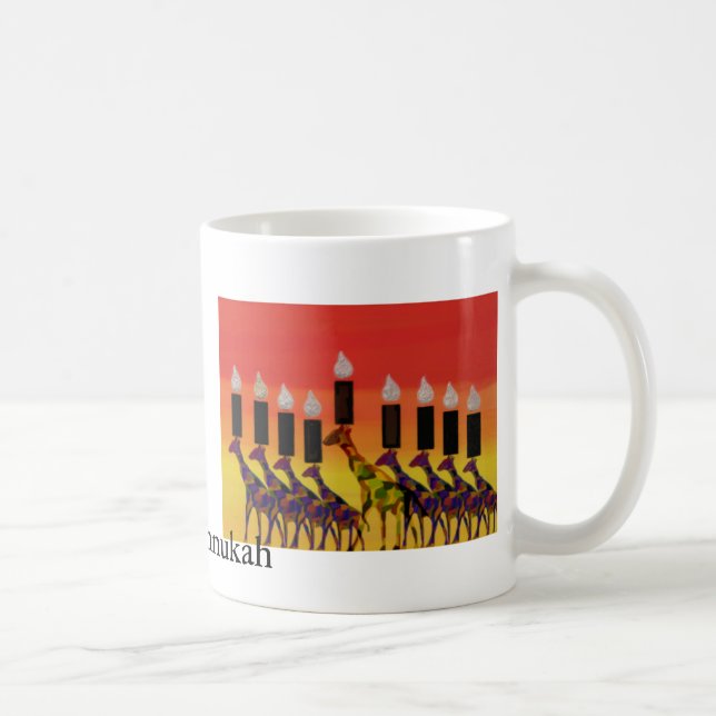 Giraffe Hannukah Menorah Tasse (Rechts)