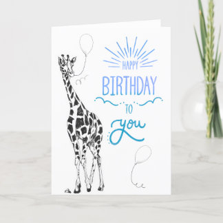 Giraffe Happy Birthday Card Dankeskarte