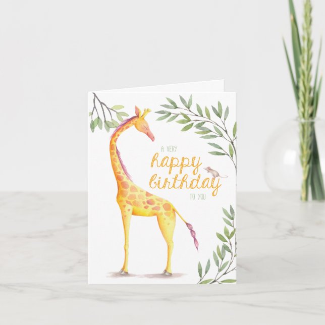 Giraffe Happy Birthday Grußkarte Karte (Vorderseite)