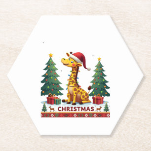 Giraffe hässliche Weihnachtspullover lustige Santa Untersetzer