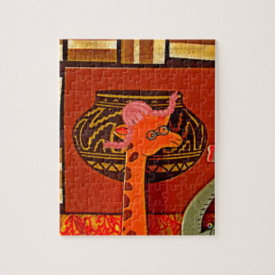 Giraffe Hat Art Print