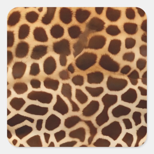 Giraffe Hautstruktur Quadratischer Aufkleber (Vorderseite)