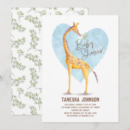 Giraffe Heart Baby Shower Einladung