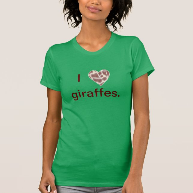 Giraffe Heart, I heart girafes tshirts (Devant)