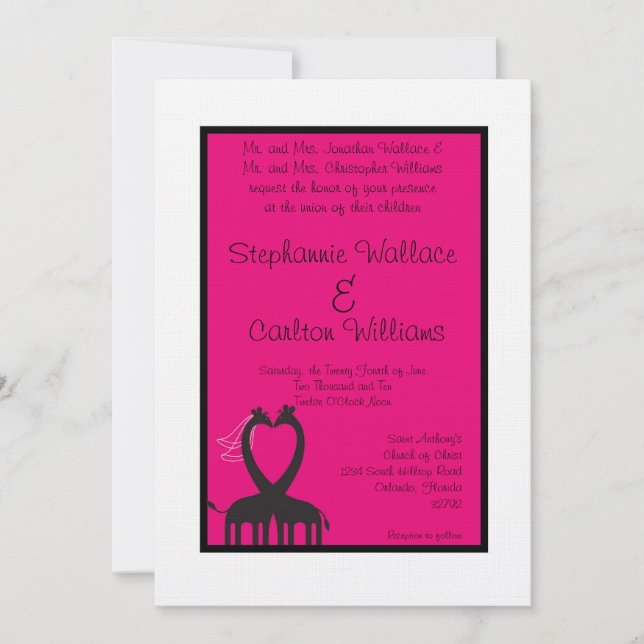 Giraffe Heart Wedding Einladung (Vorderseite)
