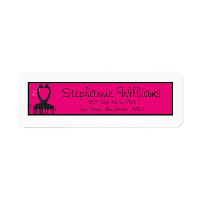 Giraffe Heart Wedding Return Address Label (Vorne)