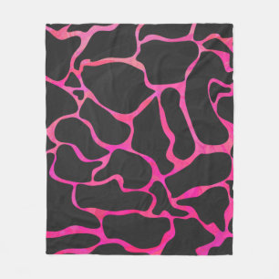 Giraffe Heiß rosa und Schwarz Fleecedecke