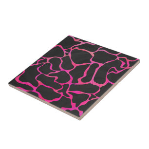 Giraffe Heiß rosa und Schwarz Fliese
