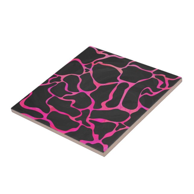 Giraffe Heiß rosa und Schwarz Fliese (Seite)