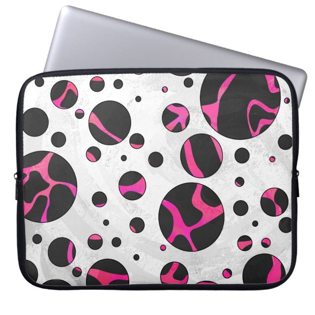 Giraffe Heiß rosa und Schwarz Laptopschutzhülle (Vorderseite)