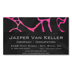 Giraffe Heiß rosa und Schwarz Magnetische Visitenkarte