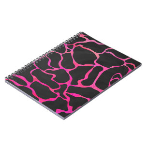 Giraffe Heiß rosa und Schwarz Notizblock