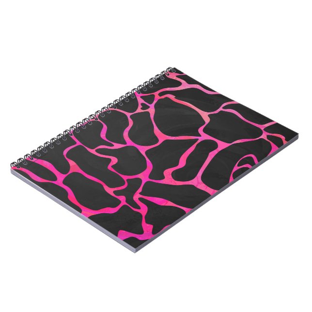 Giraffe Heiß rosa und Schwarz Notizblock (Linke Seite)