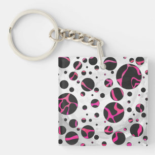 Giraffe Heiß rosa und Schwarz Schlüsselanhänger