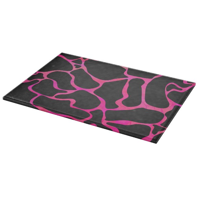 Giraffe Heiß rosa und Schwarz Schneidebrett (Ecke)