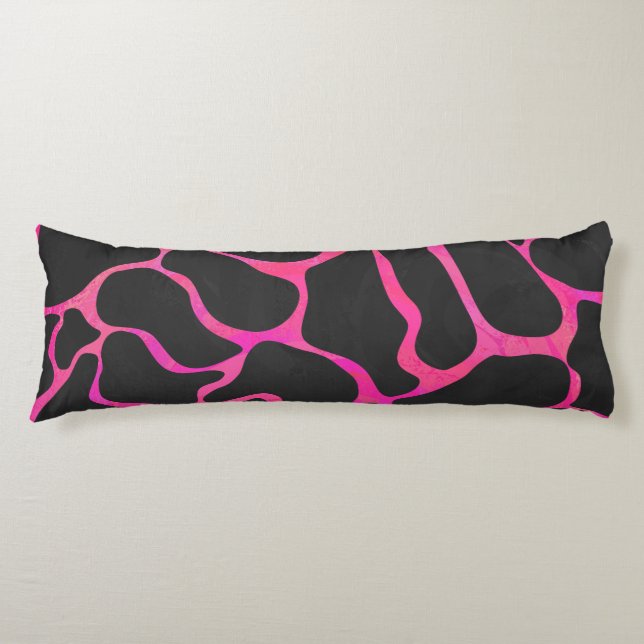 Giraffe Heiß rosa und Schwarz Seitenschläferkissen (Vorderseite)