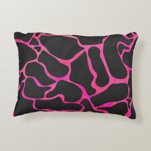 Giraffe Heiß rosa und Schwarz Zierkissen