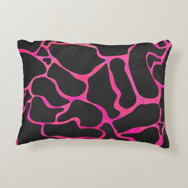 Giraffe Heiß rosa und Schwarz Zierkissen (Rückseite)
