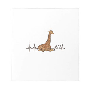 Giraffe Herzschlag Vintage Gravur Shirt Design_1 Notizblock