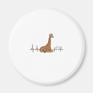 Giraffe-Herzschlag Vintage-Schriftzug-Shirt-Design Magnet