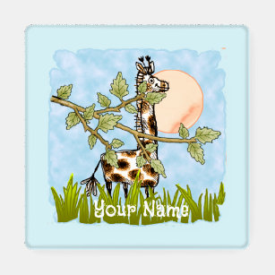 Giraffe Hiding Individuelle Name Untersetzer Set