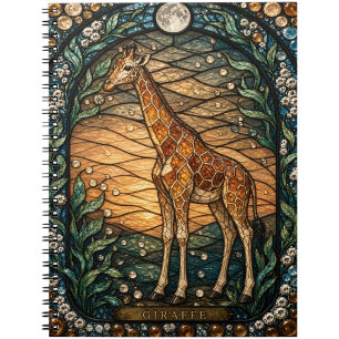 Giraffe Hoch Savanne Illumina Buntglas Notizblock