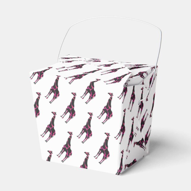 Giraffe Hot Pink und Black Silhouette Geschenkschachtel (Vorderseite)