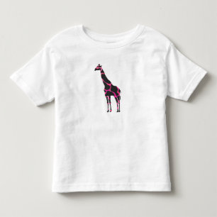 Giraffe Hot Pink und Black Silhouette Kleinkind T-shirt