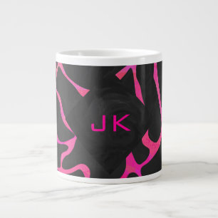 Giraffe Hot Pink und Schwarz Druck Jumbo-Tasse