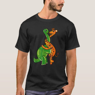 Giraffe Hugging Dinosaurier Geschenk für Frauen Mä T-Shirt
