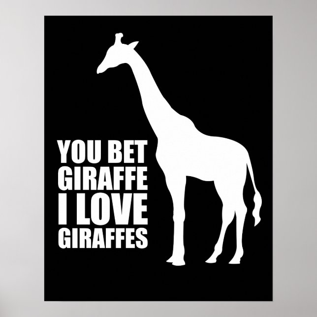 Giraffe I Liebe Giraffen Poster (Vorne)