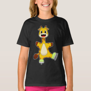 Giraffe Ice Skaten Ice Skate T-Shirt