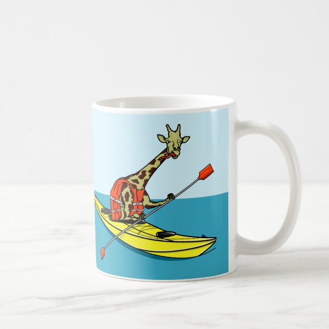 Giraffe im Kajak Kaffeetasse (Rechts)