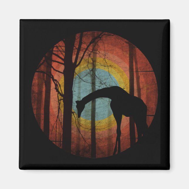 GIRAFFE IM WALD FOREST MAGNET (Vorne)