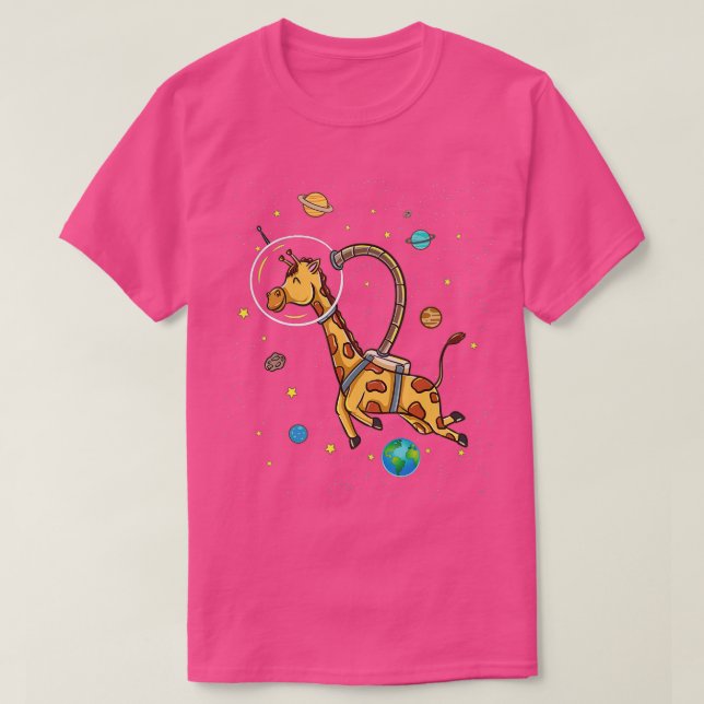 Giraffe im Weltraum Giraffe Lover T-Shirt (Design vorne)