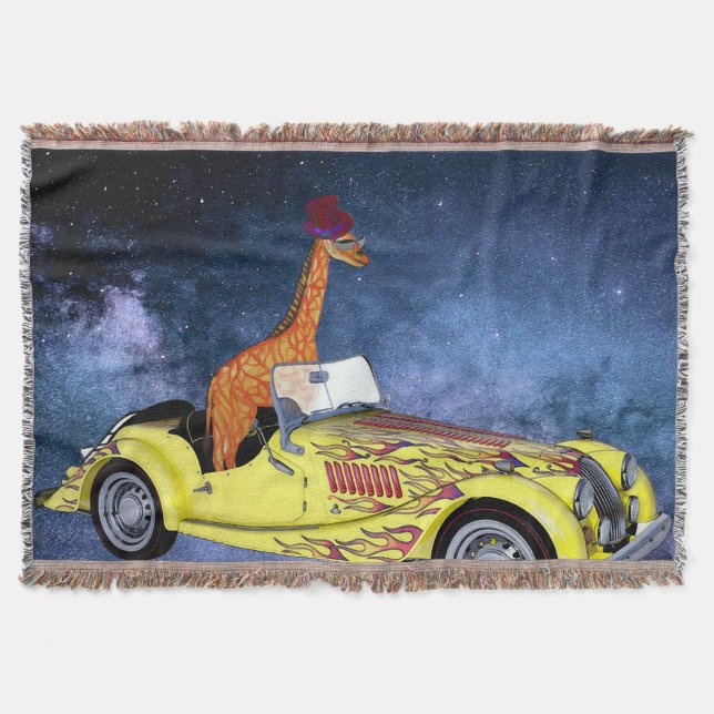 Giraffe im Weltraumwirbel Decke (Vorderseite)