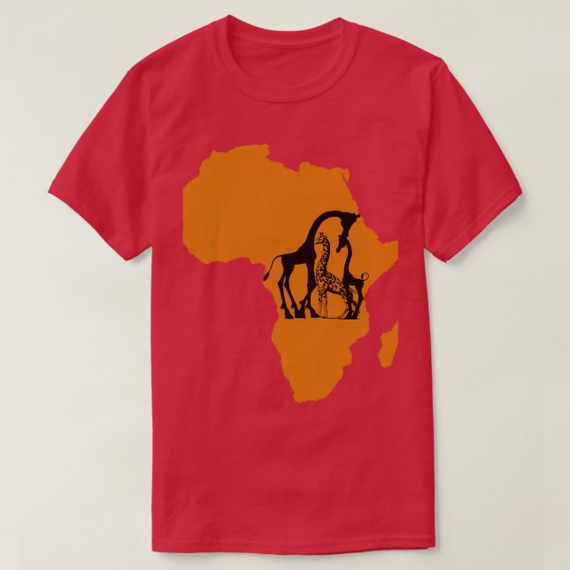 Giraffe in Africa Map T-Shirt (Design vorne)