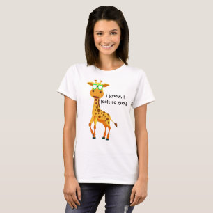 Giraffe in der Art mit Gläsern für sie T-Shirt