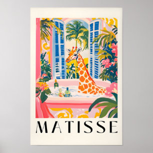 Giraffe in der Badewanne, Lustiger Badezimmerposte Poster